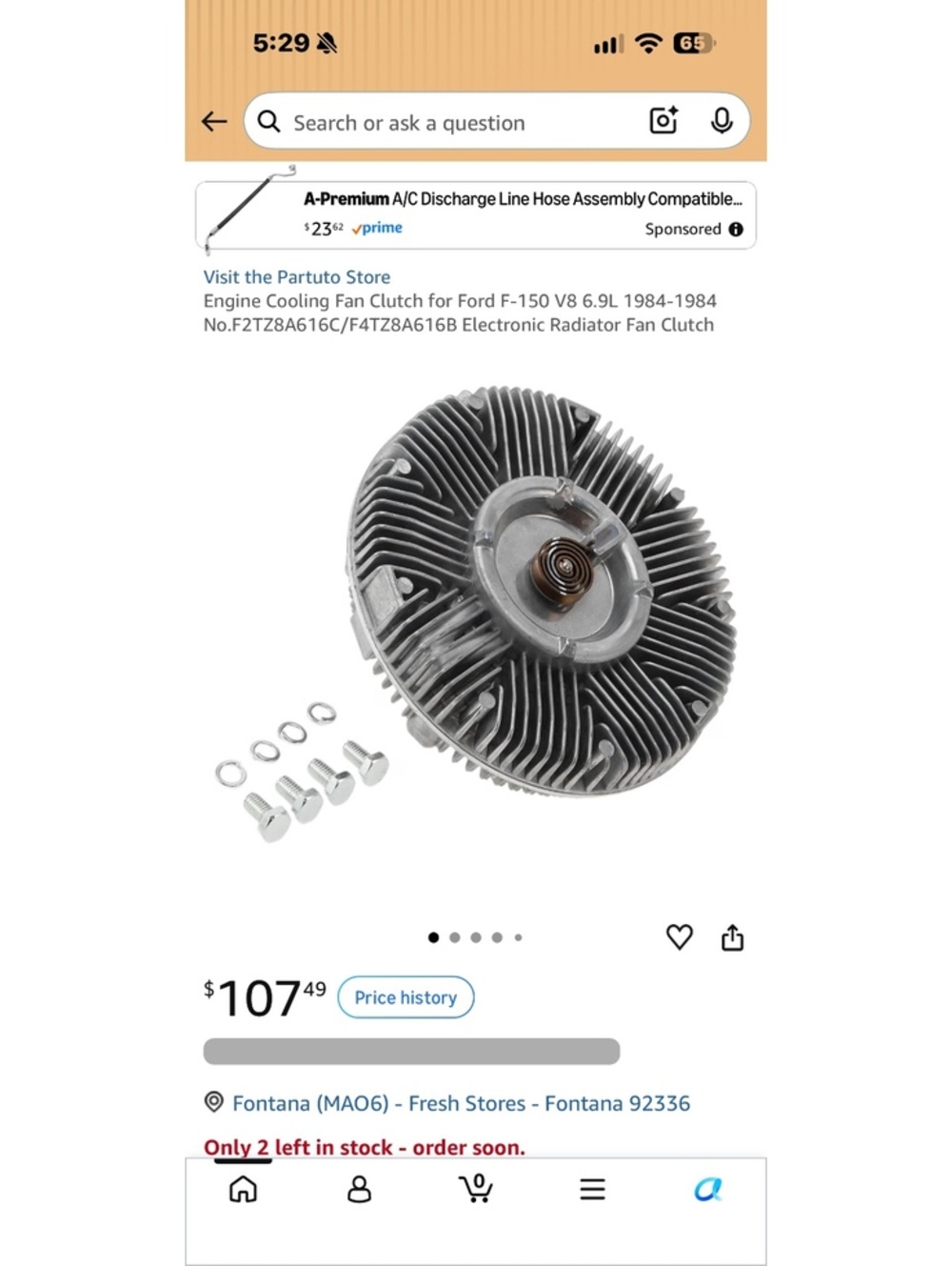 Engine Cooling Fan Clutch for Ford F-150 V8 6.9L 1984-1986